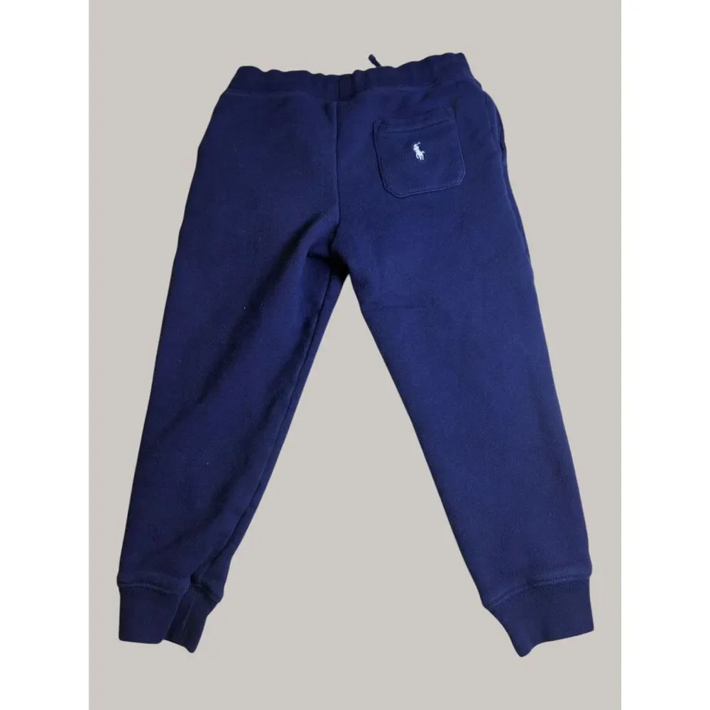 Polo Ralph Lauren Boys Navy Logo Fleece Jogger Sweatpants Size 5
